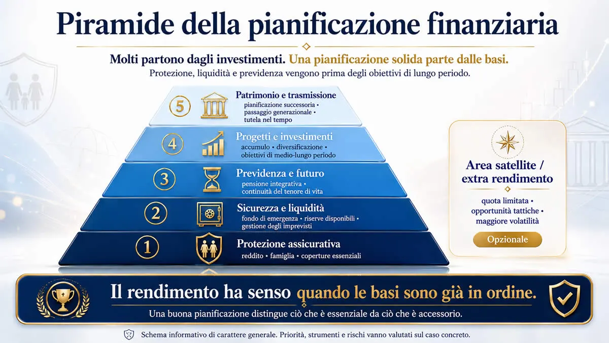 Schema della piramide della pianificazione finanziaria